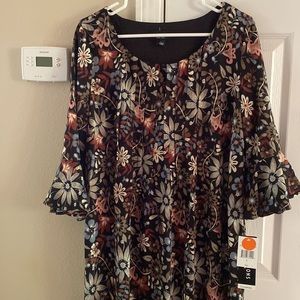 Aline dress black with multi floral